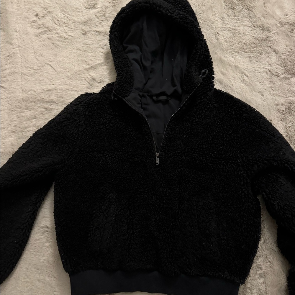 Cozy Black Sherpa Hoodie